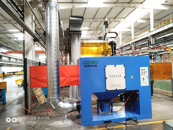 案例分享||青島路博環(huán)保為山推道路機(jī)械提供焊接機(jī)器人工位除塵系統(tǒng)